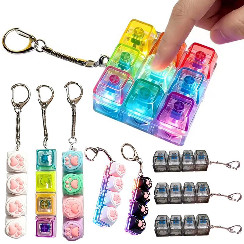 Office Tech Accessories - New hot LED Keyboard Keychain Clickable