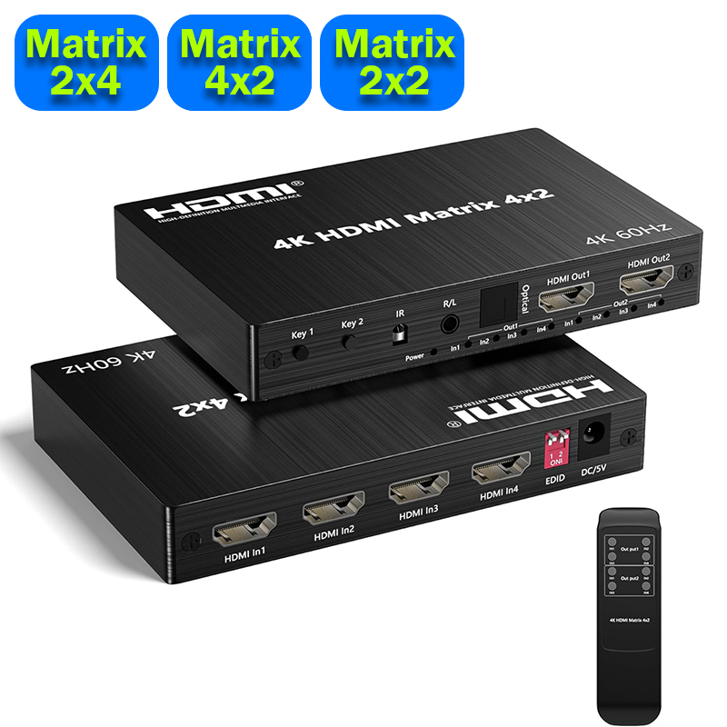 Hdmi Matrix Switch - 4K 60Hz HDMI Matrix Switcher 4x2