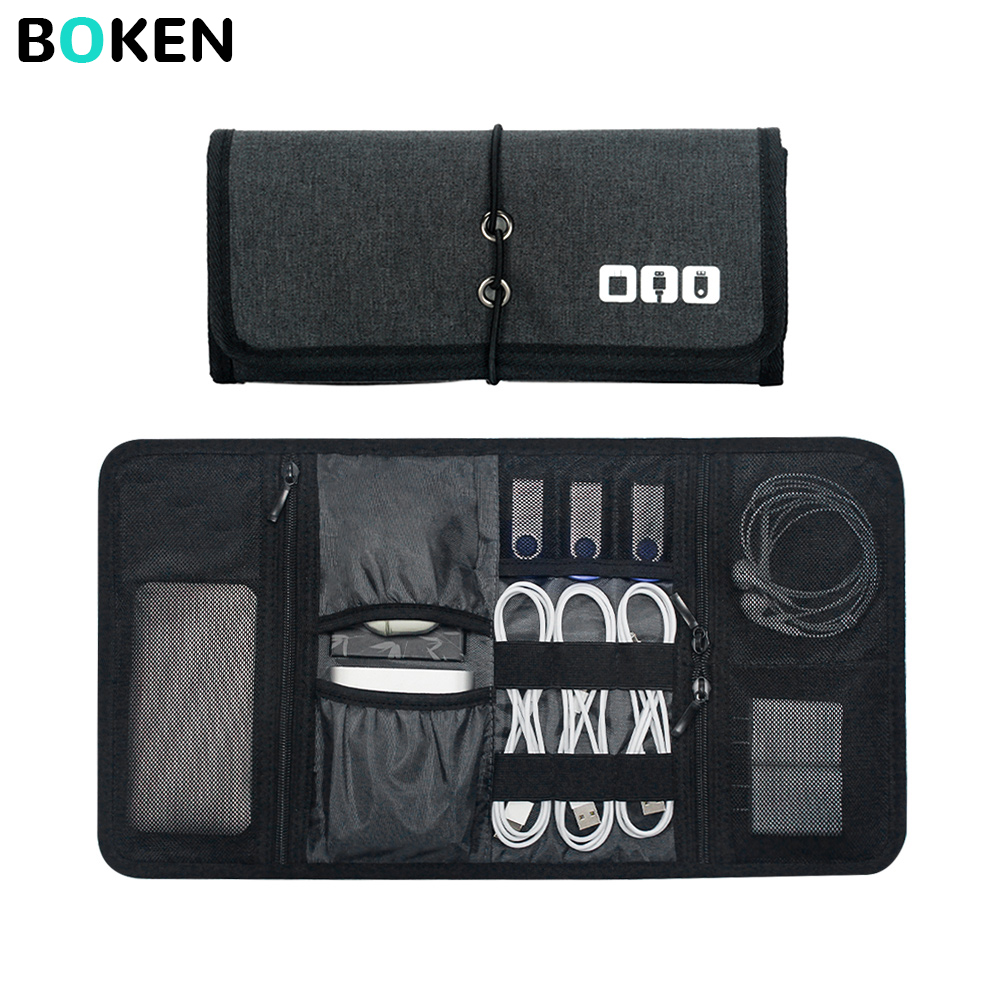 Office Tech Accessories - Tech Organizer Bag Cable Storage Case