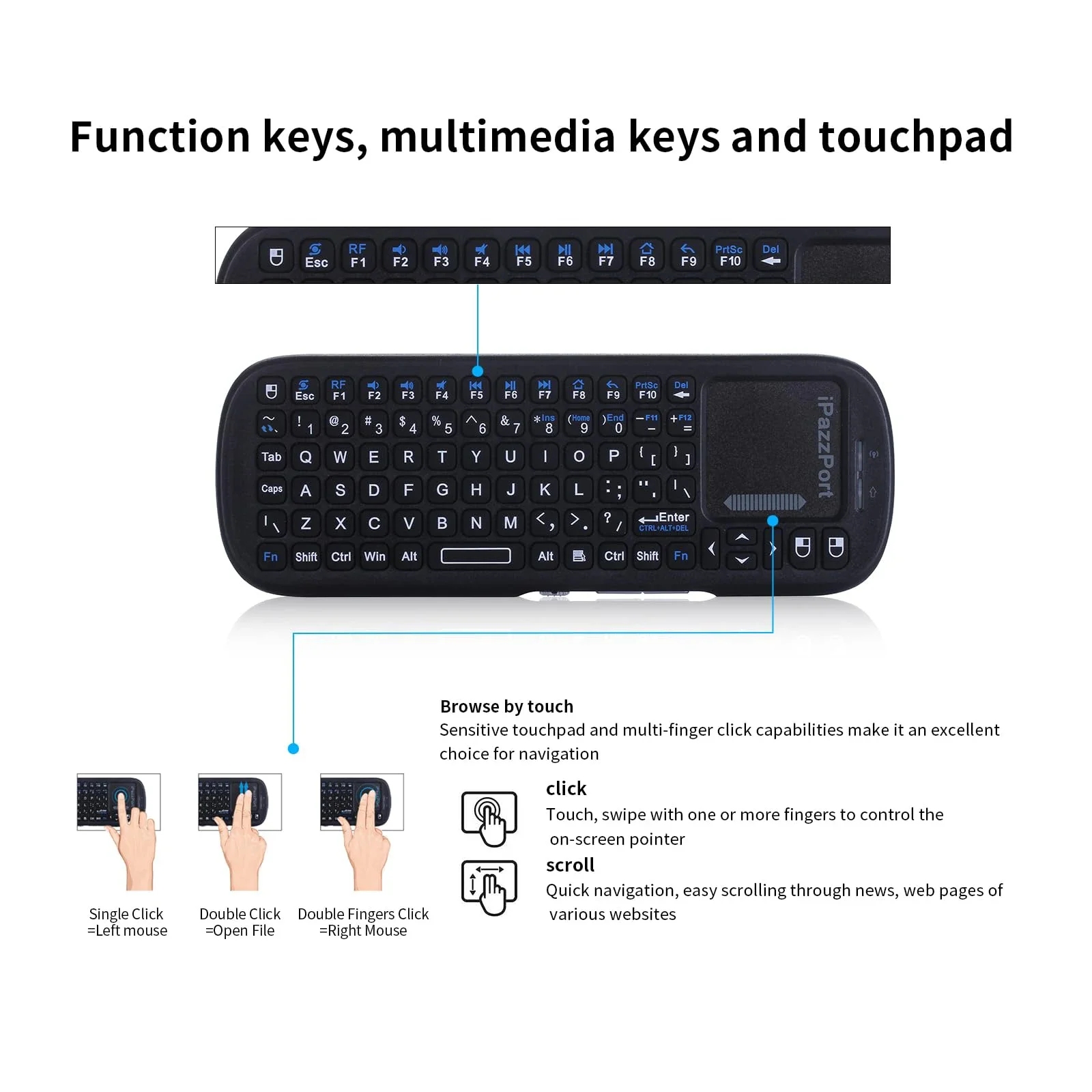 IPazzPort Mini Bluetooth & 2.4 - đánh giá và giá Raspberry Pi Keyboard