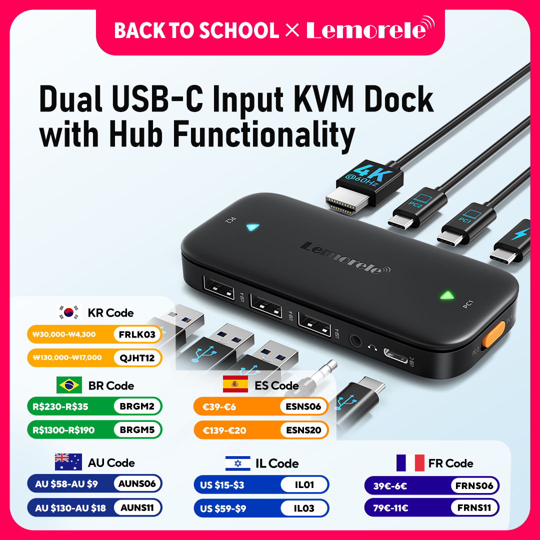Lemorele H200  USB-C KVM Switc - đánh giá và giá Hdmi Matrix Switch