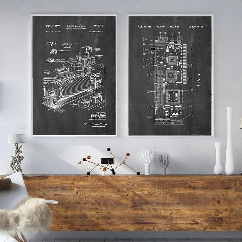 6Pcs Vintage Computer Patent W - đánh giá và giá Office Tech Setup