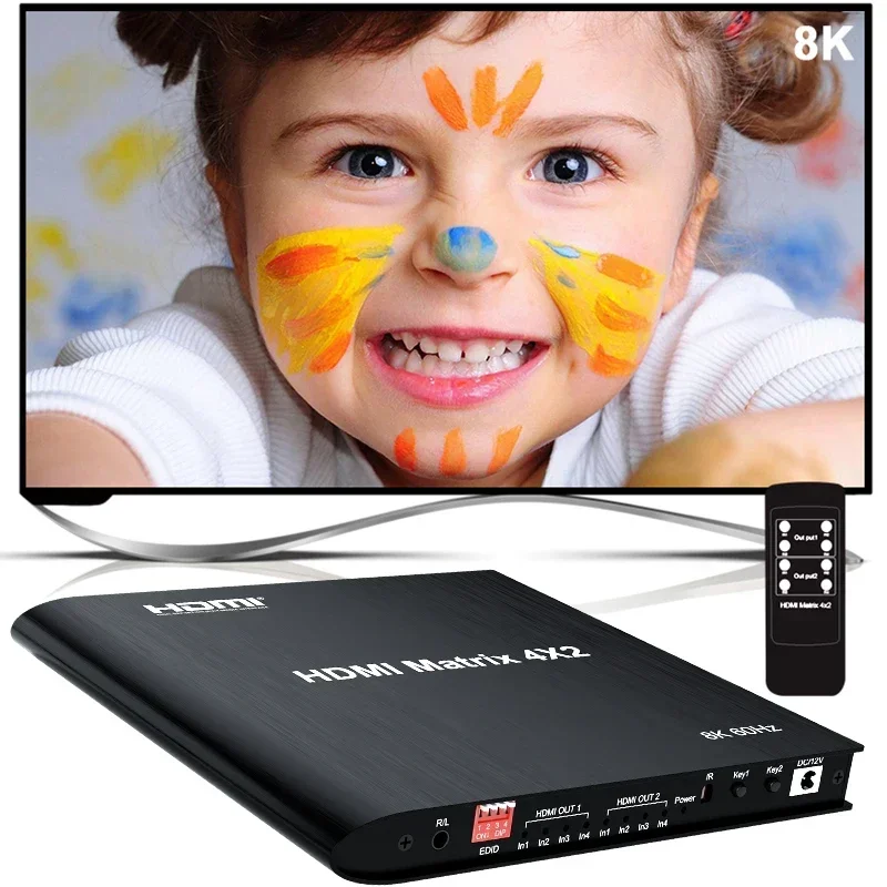 8K 4x2 HDMI2.1 Matrix Video Di - đánh giá và giá Hdmi Matrix Switch