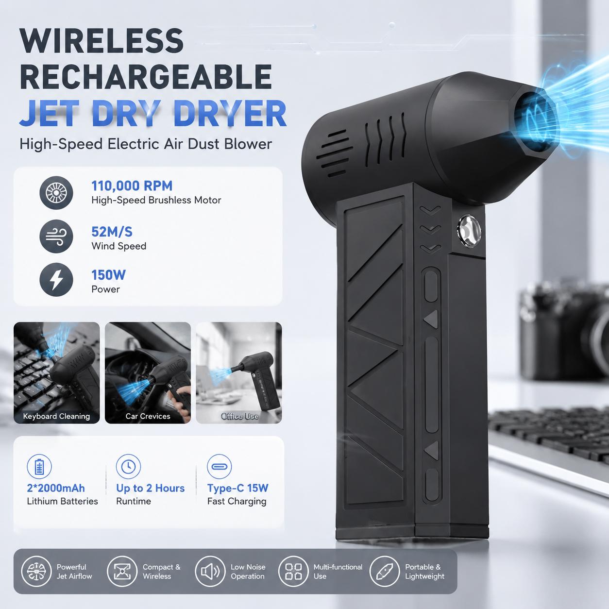110000 RPM Electric Air Blower - đánh giá và giá Home Office Tech Gadgets