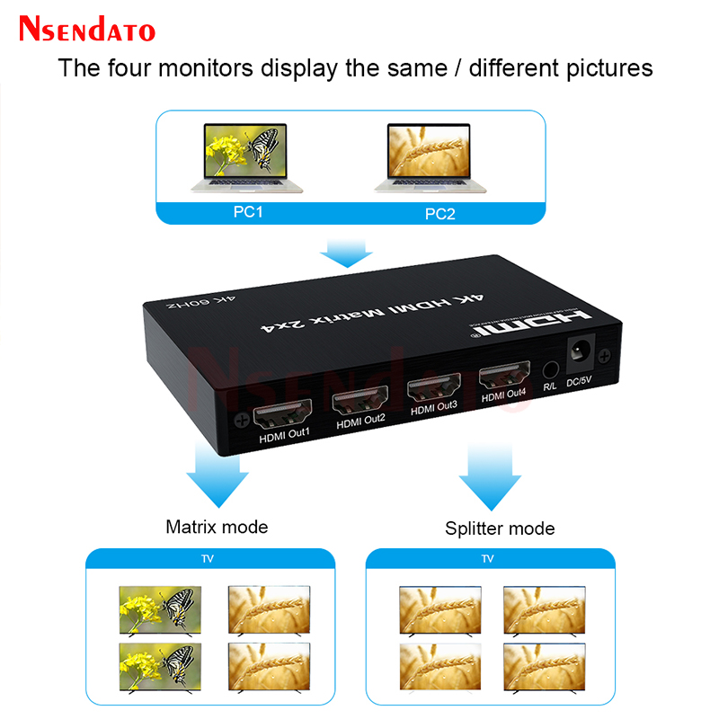 4K 60Hz HDMI Ma Trận 2X4 Cho D - đánh giá và giá Hdmi Matrix Switch