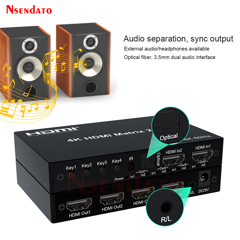 4K 60Hz HDMI Ma Trận 2X4 Cho D - đánh giá và giá Hdmi Matrix Switch