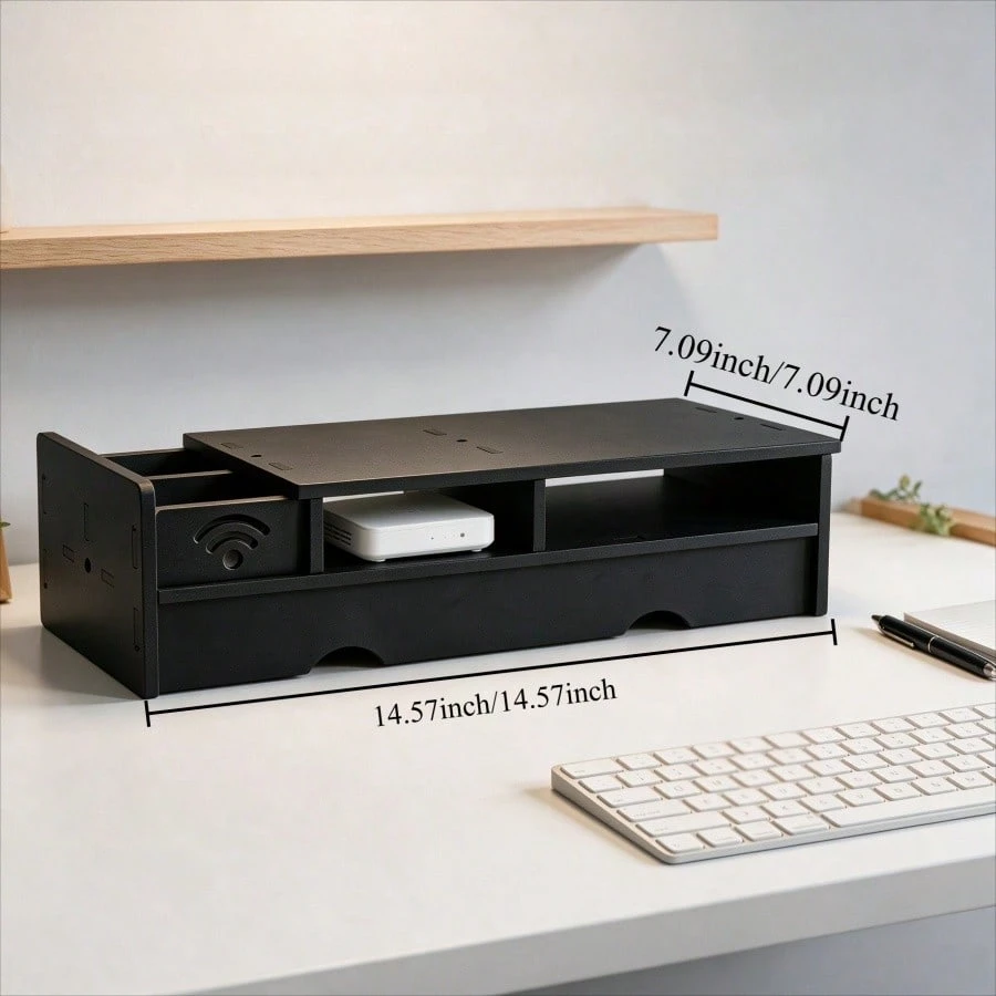 Black Matte WiFi Router Storag - đánh giá và giá Office Tech Setup