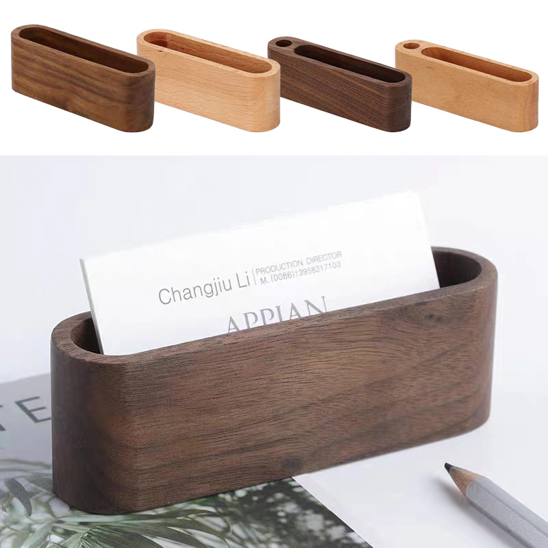Business Card Holder Wooden Or - đánh giá và giá Home Office Tech Gadgets