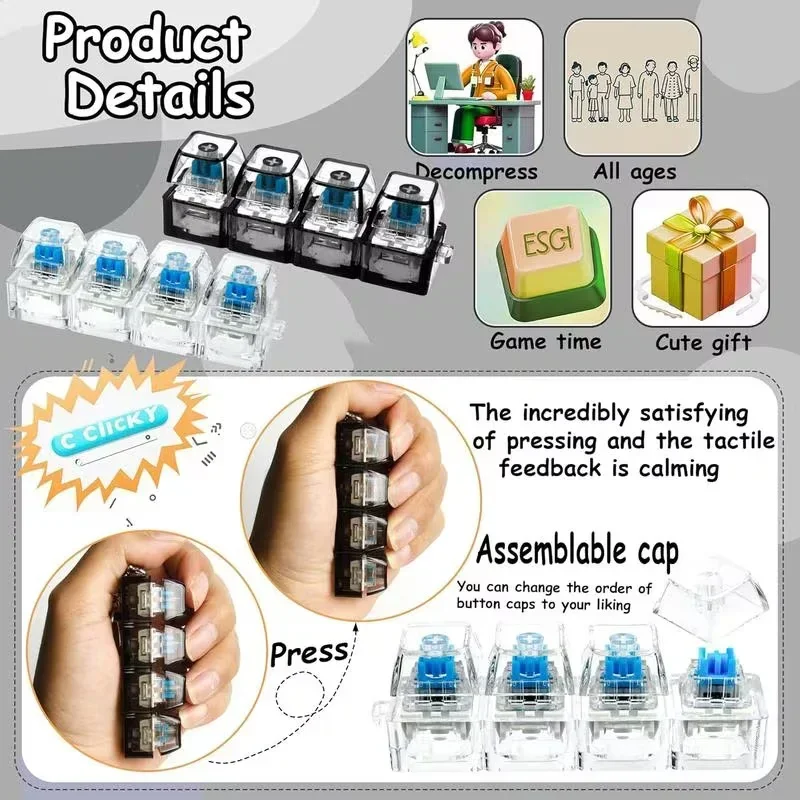 1pcs LED Keyboard Keycap Stres - đánh giá và giá Office Tech Setup