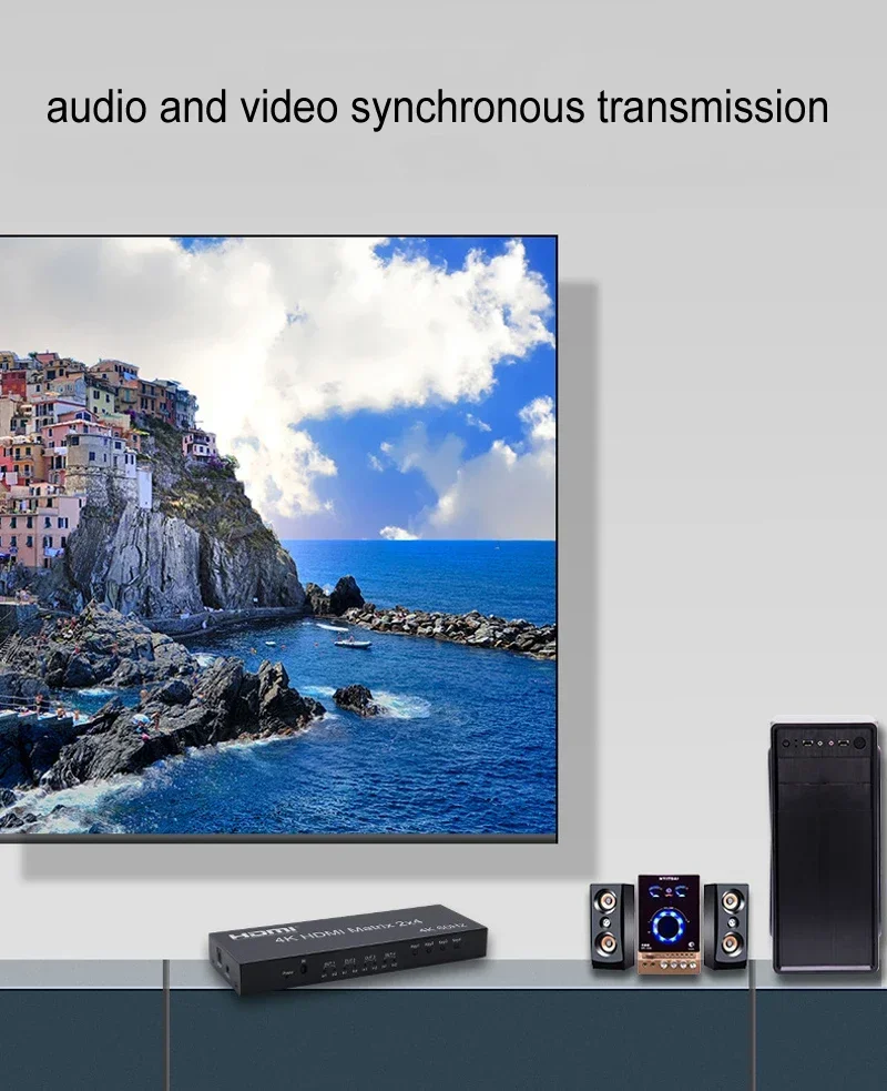 4K 60Hz 2x4 HDMI Matrix 2 in 4 - đánh giá và giá Hdmi Matrix Switch