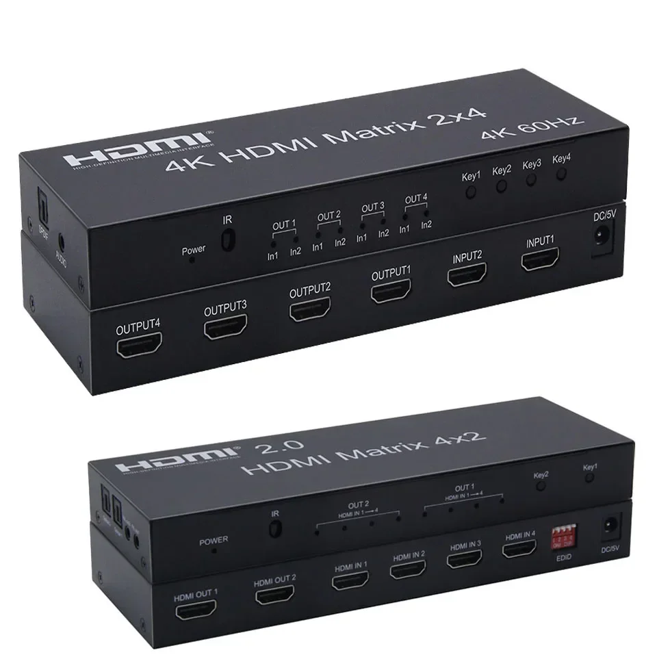 4K 60Hz 2x4 HDMI Matrix 2 in 4 - đánh giá và giá Hdmi Matrix Switch